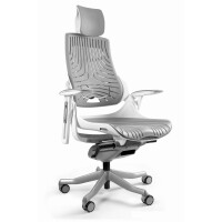 Fotel ergonomiczny WAU biały stelaż Elastomer szary