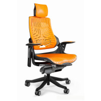 Fotel ergonomiczny WAU czarny stelaż Elastomer mango