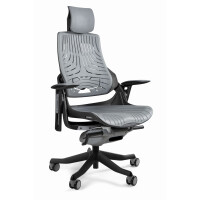 Fotel ergonomiczny WAU czarny stelaż Elastomer szary