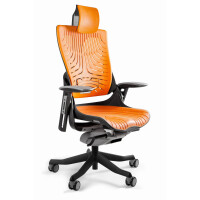 Fotel ergonomiczny WAU 2 czarny stelaż Elastomer mango
