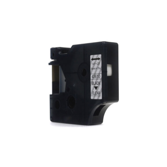 Zgodny z taśmy Dymo D1 43610 S0720770 nadruk czarny na przezroczystym 