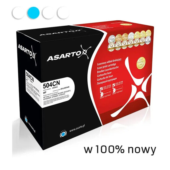 Zgodny z HP 504A CE251A toner cyan marki Asarto