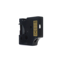 Zgodny z taśmy Dymo D1 40923 nadruk czarny na złotym tle 9mm x 7m