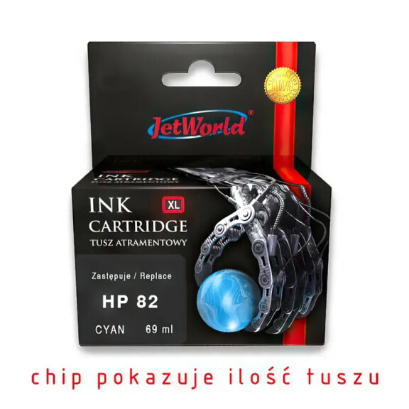Zgodny z HP 82 C4911A tusz cyan marki JetWorld
