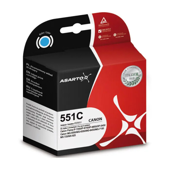 Zgodny z Canon CLI-551C XL tusz cyan marki Asarto