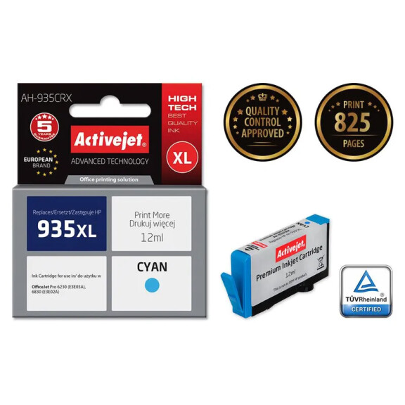 Zgodny z HP 935 XL C2P24AE tusz cyan marki ActiveJet