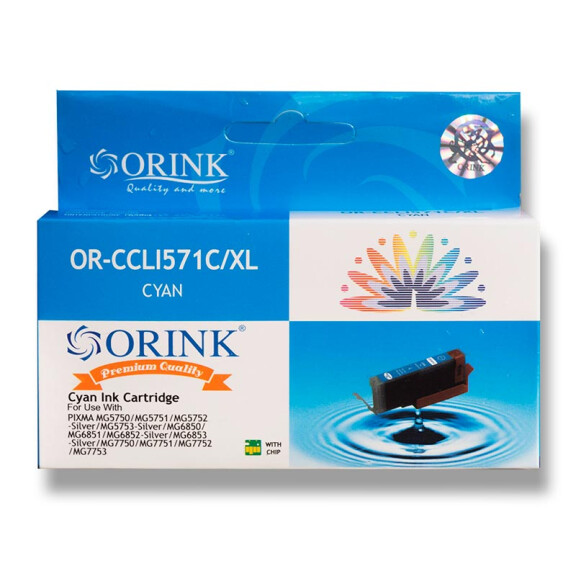 Zgodny z Canon CLI-571C XL tusz cyan marki Orink