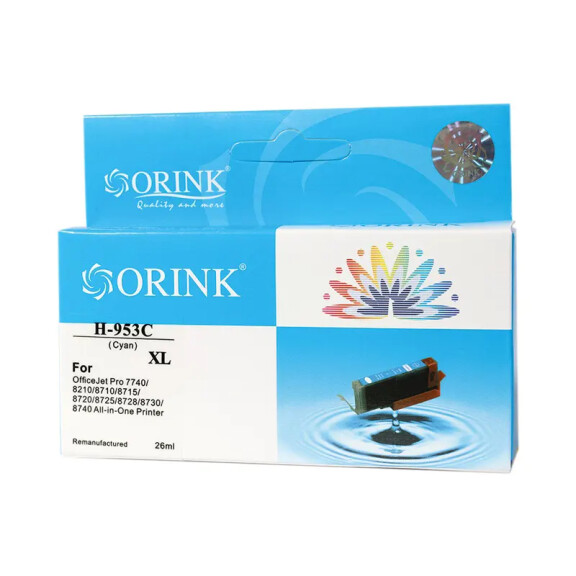 Zgodny z HP 953 XL F6U16AE tusz cyan marki Orink