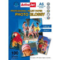 AP6-260GR100 Activejet Papier foto błyszczący żywicą powlekany A6 100s