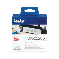 Taśma ciągła Brother DK-22205 nadruk czarny na białym tle 62mm x 30,48