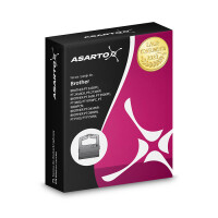 Asarto zgodny z taśmy Brother TZe-651 nadruk czarny na żółtym tle 24mm