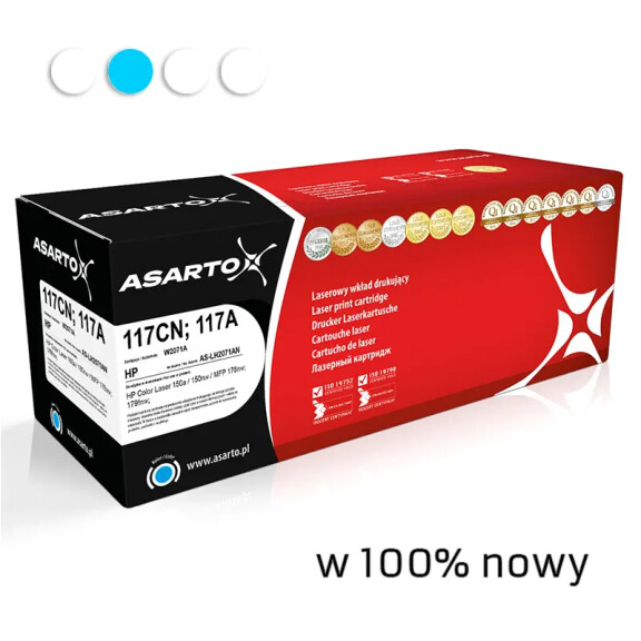 Zgodny z HP 117A W2071A toner cyan marki Asarto