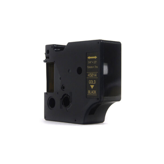 Zgodny z taśmy Dymo D1 45814 nadruk złoty na czarnym tle 19mm x 7m