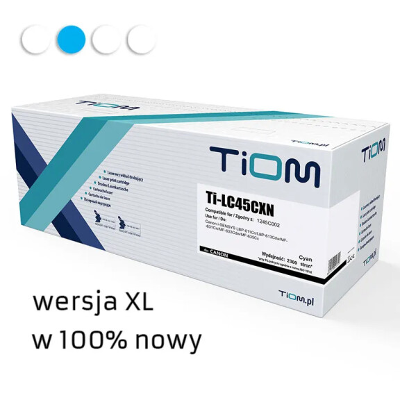 Zgodny z Canon 045H C 1245C002 toner cyan XL marki TiOM