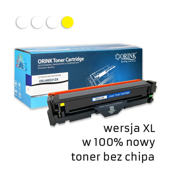 Zgodny z HP 207X W2212X toner żółty marki Orink brak chipa