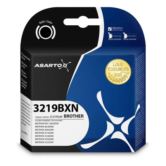 Zgodny z Brother LC3219XLBk tusz czarny marki Asarto