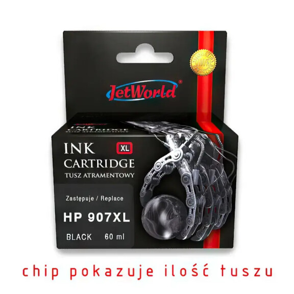 Zgodny z HP 907 XL T6M19AE tusz czarny marki JetWorld