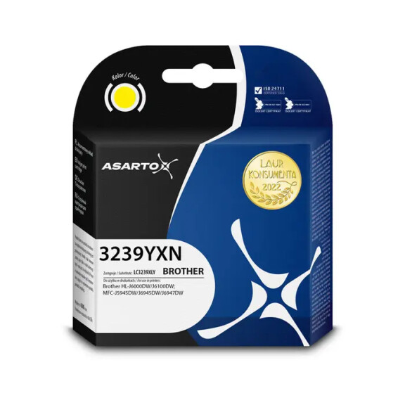 Zgodny z Brother LC3239XLY tusz żółty marki Asarto