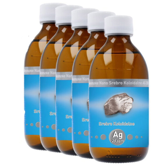 Promocja 5 x Srebro koloidalne 25 ppm 300 ml