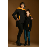 Bluza Bokserska Czarna z mandarynką Komplet Mama/Dziecko