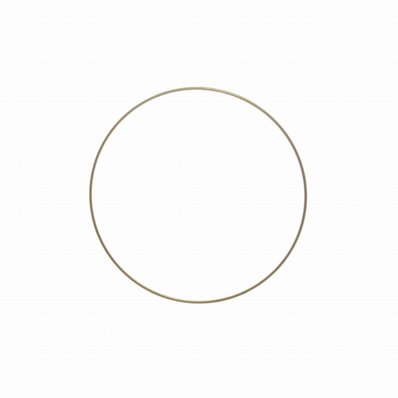 Złota, metalowa obręcz (koło, baza) do wianka, makramy 20 cm