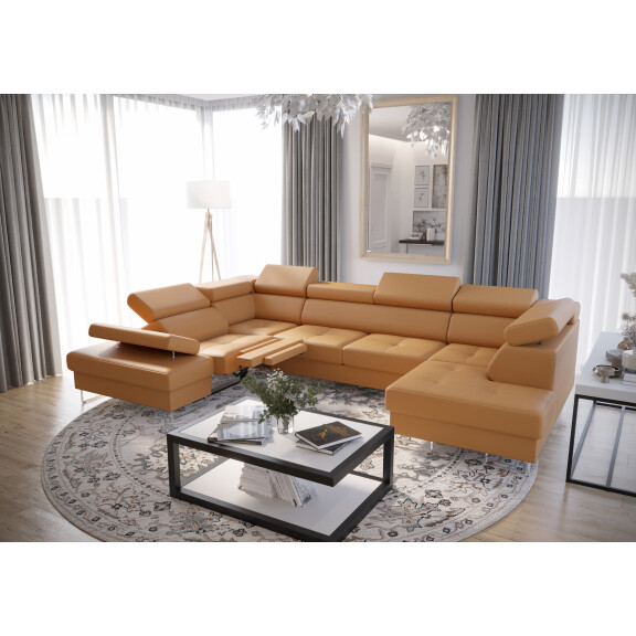 NAROŻNIK GALAXY MAX II RELAX Z FUNKCJĄ SPANIA 215x350x170 SKÓRA NATURALNA