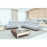 ZESTAW NAROŻNIK EMPORIO MAX 300X300 Z PUFĄ 70X70 Sh27 (odcienie szarości)- szybka wysyłka