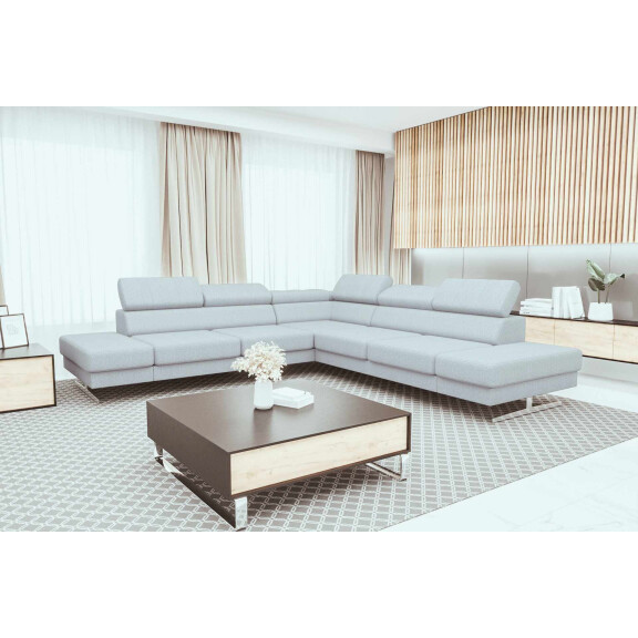 ZESTAW NAROŻNIK EMPORIO MAX 300X300 Z PUFĄ 70X70 Sh27 (odcienie szarości)- szybka wysyłka