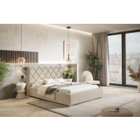 Łóżko tapicerowane ze stelażem i pojemnikiem MILANO PREMIUM