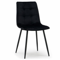 krzesło PARMA nowoczesne tapicerowane pikowane welur czarny
