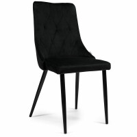 krzesło CAREN tapicerowane welur czarny
