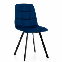 krzesło PARMA 2 nowoczesne tapicerowane pikowane welur granatowy