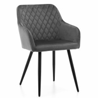 krzesło TODI tapicerowane welurowe szare