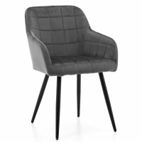 krzesło ORTE tapicerowane welurowe szare