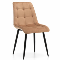 krzesło CHIC tapicerowane pikowane beżowy welur