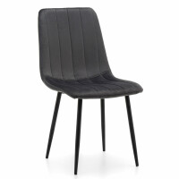 krzesło GELA nowoczesne tapicerowane pikowane welur szary