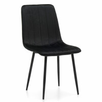 krzesło GELA nowoczesne tapicerowane pikowane welur czarny