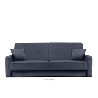 Rozkładana sofa do salonu w tkaninie plecionej granatowa ORIO