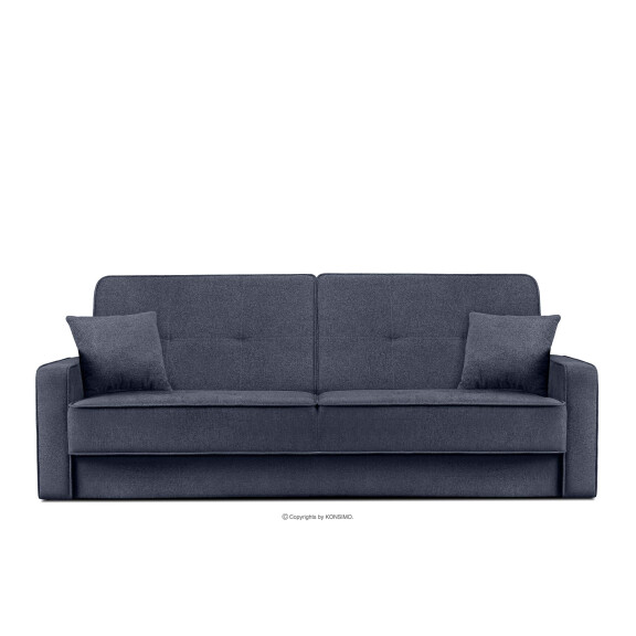 Rozkładana sofa do salonu w tkaninie plecionej granatowa ORIO