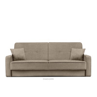 Rozkładana sofa do salonu w tkaninie plecionej jasnobrązowa ORIO