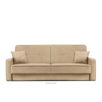 Rozkładana sofa do salonu w tkaninie plecionej kremowa ORIO