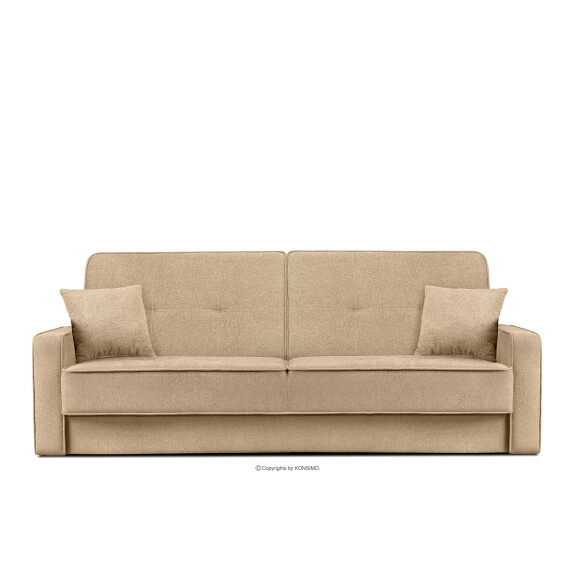 Rozkładana sofa do salonu w tkaninie plecionej kremowa ORIO
