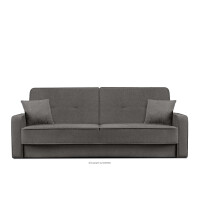 Rozkładana sofa do salonu w tkaninie plecionej grafitowa ORIO
