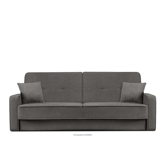 Rozkładana sofa do salonu w tkaninie plecionej grafitowa ORIO