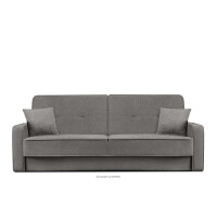 Rozkładana sofa do salonu w tkaninie plecionej popielata ORIO
