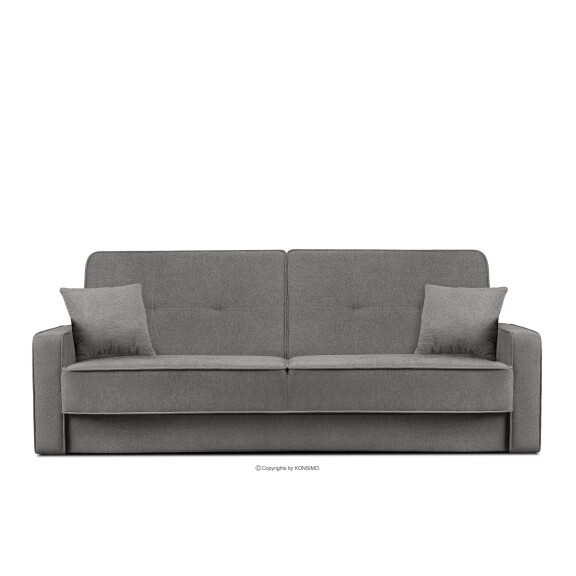 Rozkładana sofa do salonu w tkaninie plecionej popielata ORIO