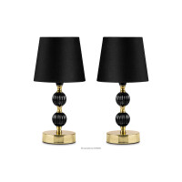 Elegancka lampa stołowa ciemny zielony/złoty 2szt VULGA