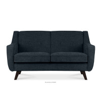 Sofa dwuosobowa do salonu w tkaninie plecionej ciemny niebieski TERSO