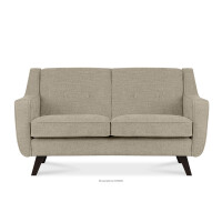 Sofa dwuosobowa do salonu w tkaninie plecionej piaskowy TERSO