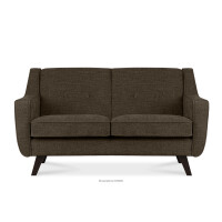 Sofa dwuosobowa do salonu w tkaninie plecionej chłodny brązowy TERSO